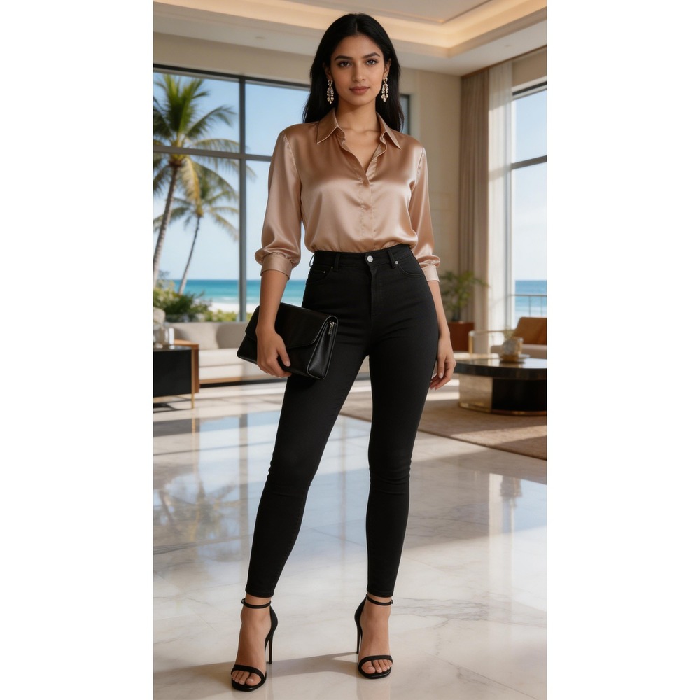 Curvy High Waisted Black Supersoft Skinny Jeans